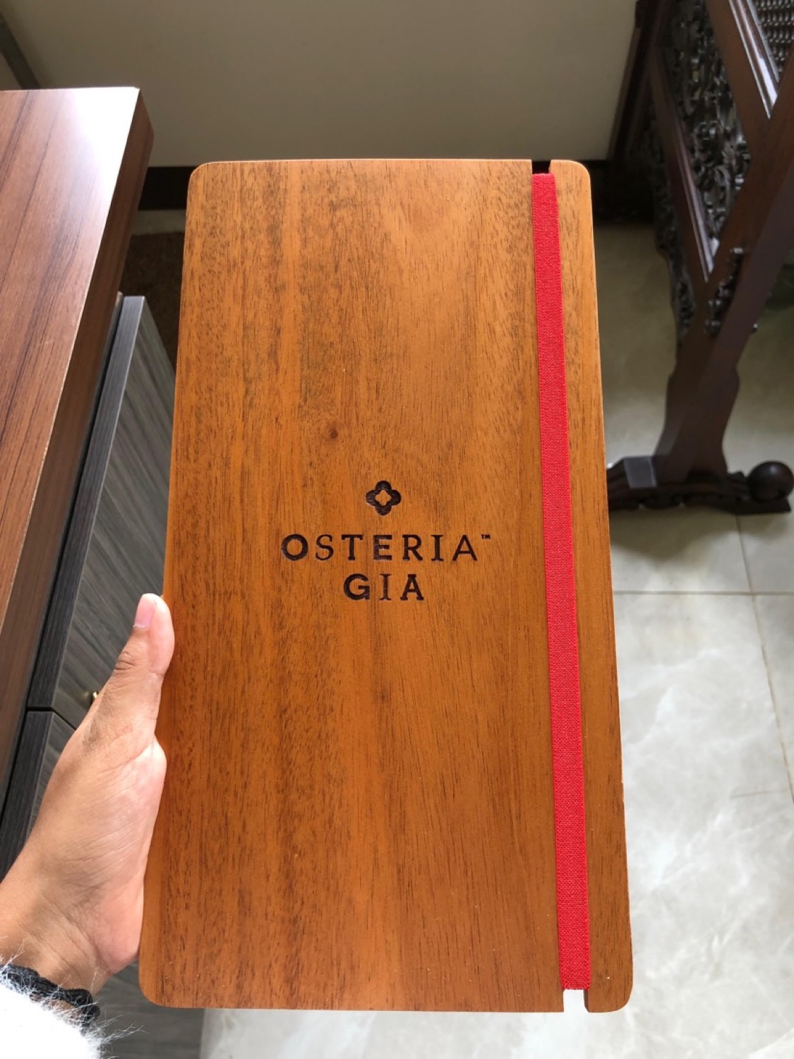 Osteria Gia, Tempat menu
